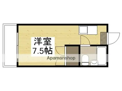 ホープ伊島B棟(ワンルーム/1階)の間取り写真