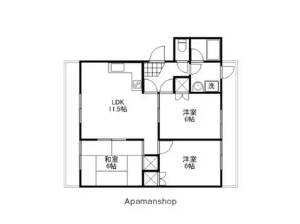 エステート93(3LDK/1階)の間取り写真