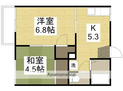 コーポ山陽A棟(2K/2階)の間取り写真