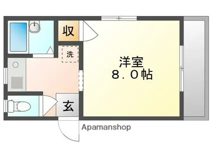 パークサイド絵図町(1K/2階)の間取り写真