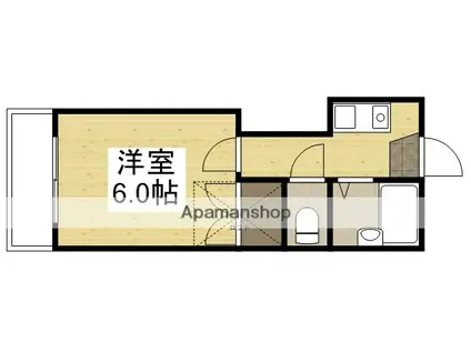 パレス奥田(1K/1階)の間取り写真