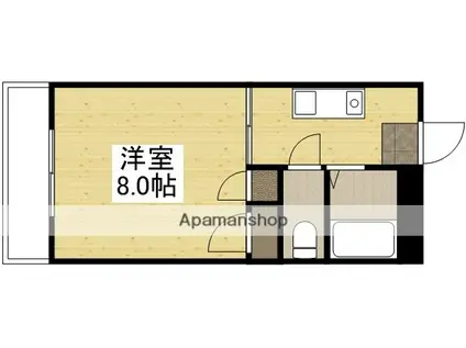 エスポアール北長瀬(1K/4階)の間取り写真