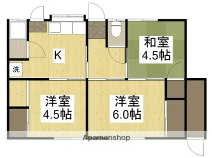 宇野線 備前西市駅 徒歩71分 1階建 築100年(3K)の間取り写真