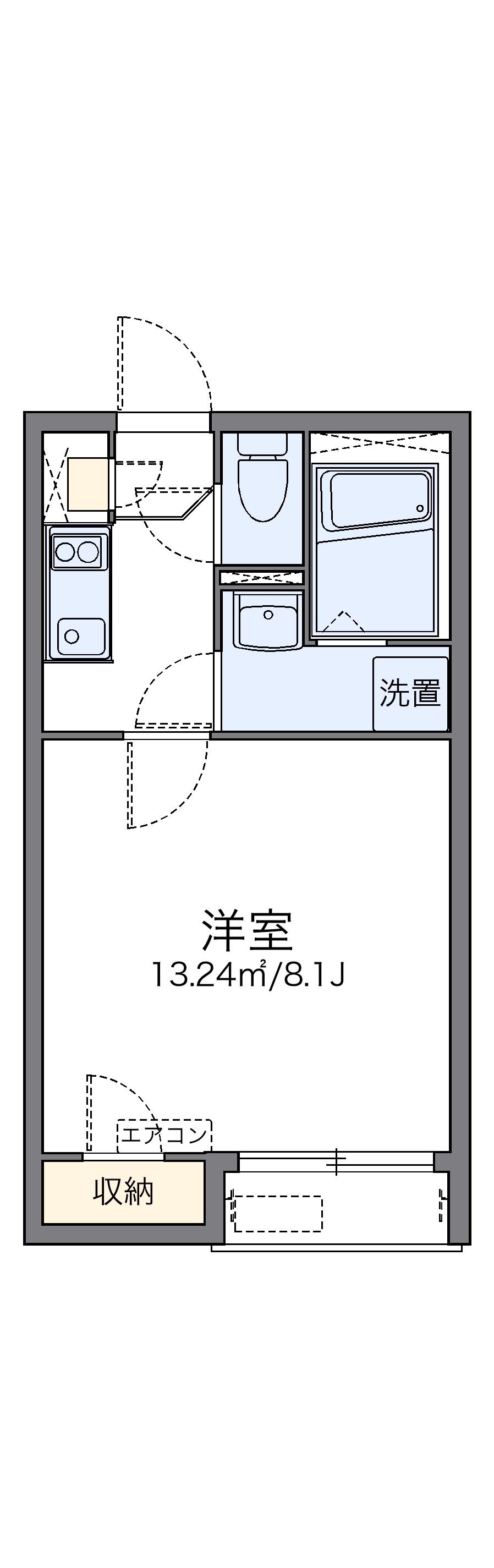 レオネクストプランドールⅡ(1K/2階)の間取り写真