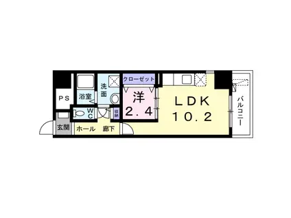 グランツコートⅡ(1LDK/4階)の間取り写真