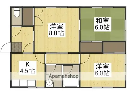 アネックス門田(3K/2階)の間取り写真
