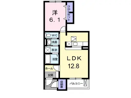 ラ・メゾン爽B棟(1LDK/1階)の間取り写真