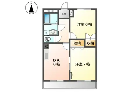 サンコート土田(2DK/2階)の間取り写真