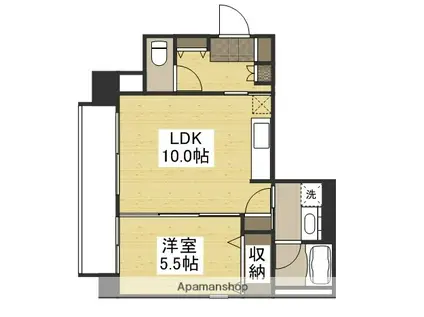 SUN FOREST 鹿田(1LDK/2階)の間取り写真