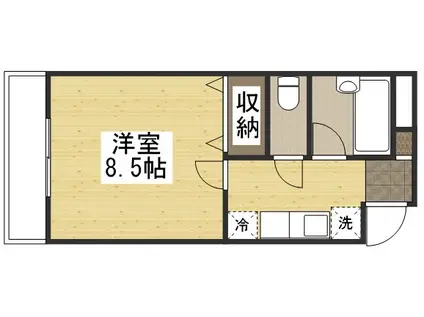 プレステージ高島(1K/3階)の間取り写真