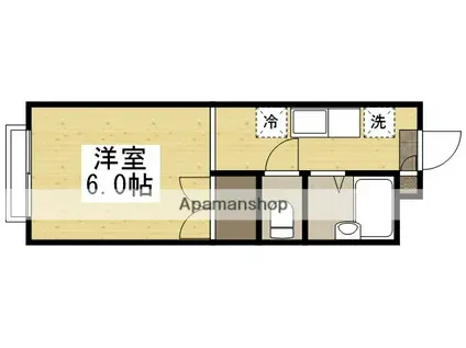 メゾンソレイユⅡ(ワンルーム/2階)の間取り写真