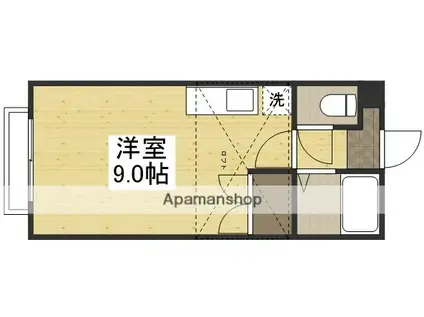 グリーンパレス津島西(ワンルーム/2階)の間取り写真
