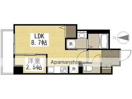 月光 幸町(1LDK/5階)の間取り写真
