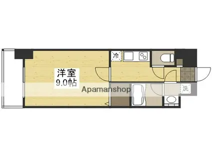 SOLANA HIGASHIFURUMATSU(1K/4階)の間取り写真