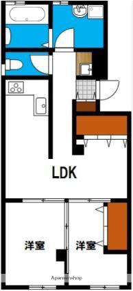 車屋ビル(2LDK/2階)の間取り写真