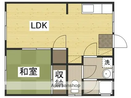 平岡コーポ(1LDK/2階)の間取り写真