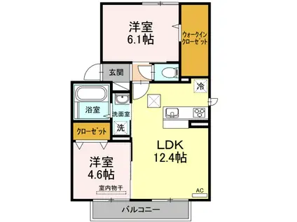 D-ROOM当新田(2LDK/1階)の間取り写真