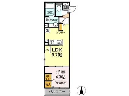 アレグリア(1LDK/3階)の間取り写真