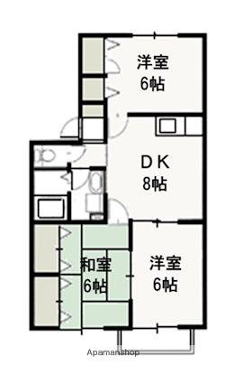 エルハイムⅢ(3DK/2階)の間取り写真
