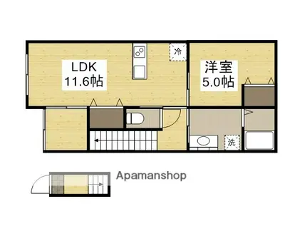 セフィレア(1LDK/2階)の間取り写真