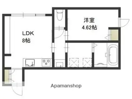 レガーレ原尾島(1LDK/2階)の間取り写真