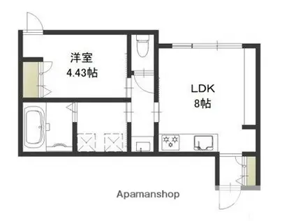 レガーレ原尾島(1LDK/2階)の間取り写真