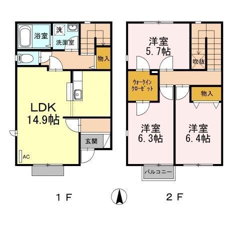 コンフォレスト白壁 A(3LDK)の間取り写真