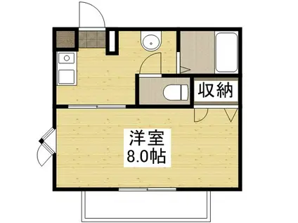 エルモント F棟(1K/1階)の間取り写真