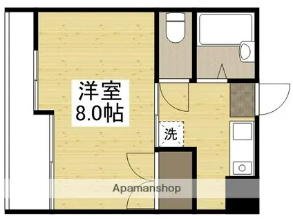 LA・VIEU 西(1K/1階)の間取り写真