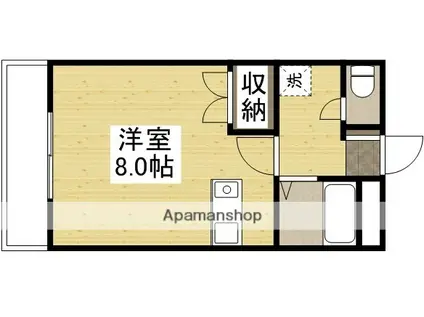 セントフォレスト北長瀬(ワンルーム/6階)の間取り写真