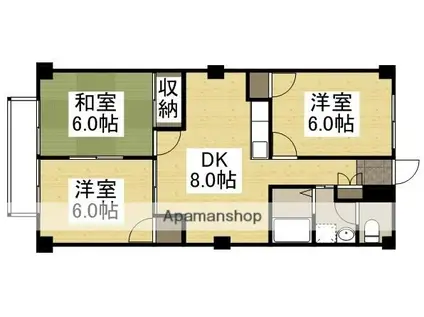 フォブール藤田1(3DK/2階)の間取り写真