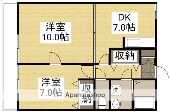 アークハイツ鹿田(2DK/9階)の間取り写真