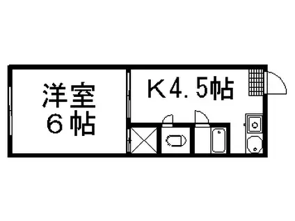 角南アパート(1DK/1階)の間取り写真