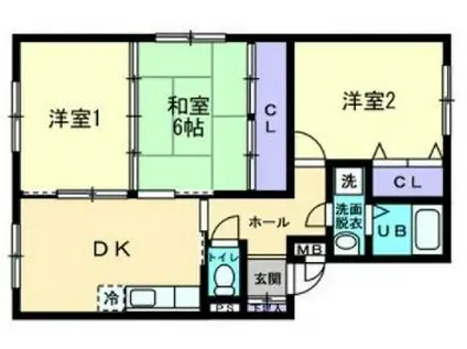 エスポワール(3DK/3階)の間取り写真