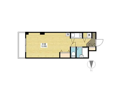 ホーメストハイツ蕃山町(ワンルーム/3階)の間取り写真