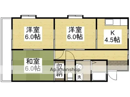 リバティ安原Ⅱ(3K/1階)の間取り写真