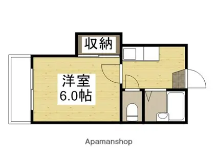 BRUNO浜1(1K/2階)の間取り写真