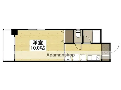 オーランド富田町(1K/4階)の間取り写真