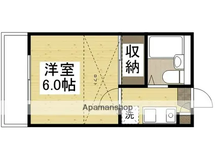 CASA MODERATO(1K/1階)の間取り写真