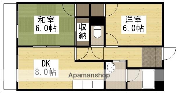 シティハイツ清水(2DK/6階)の間取り写真