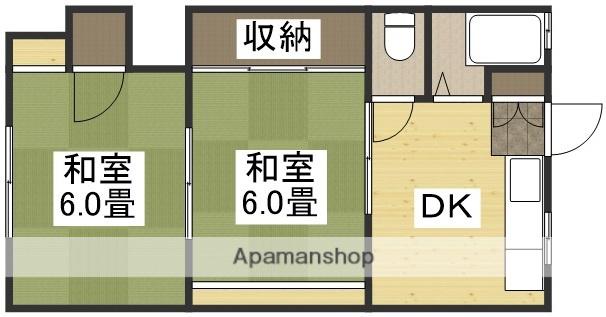 赤田荘(2DK/1階)の間取り写真
