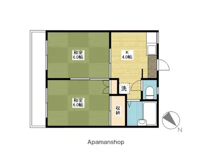 石堂マンション(2K/2階)の間取り写真