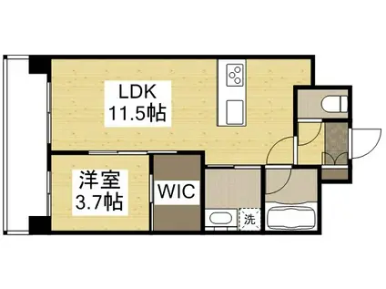ルミエール岡山駅西口(1LDK/1階)の間取り写真