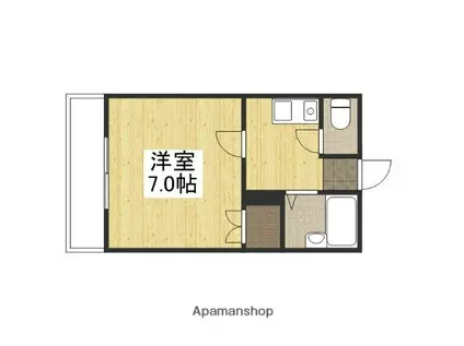 エスポアール中井(1K/2階)の間取り写真