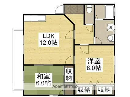 リバーサイド野﨑(2LDK/2階)の間取り写真