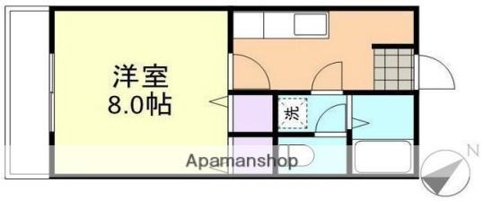 倉敷倶楽部(1K/4階)の間取り写真