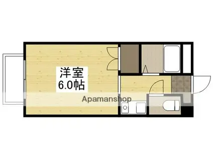 グリーンハウスメグミ(ワンルーム/2階)の間取り写真