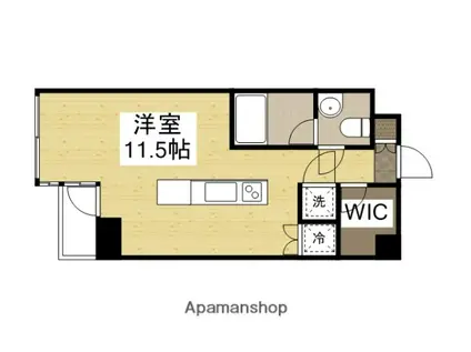 シャインコート岡南町(ワンルーム/4階)の間取り写真