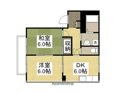 ステイタス91Ⅱ(2DK/2階)の間取り写真