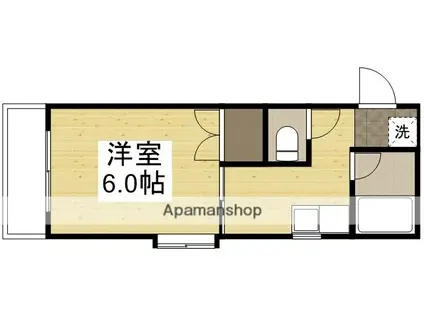 ブライトライツ くらしき(1K/5階)の間取り写真